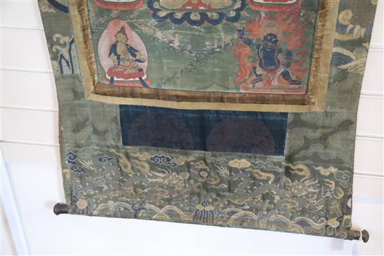 A thangka depicting Buddha Shakyamuni, Tibet, 19th century, Total dimensions, 129.5cm x 83cm